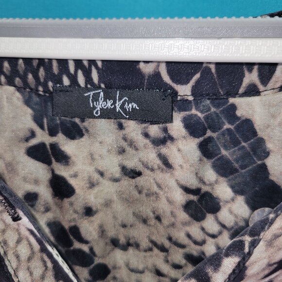 Tyler Kim Womens Snake Print Long Sleeve Dress Size L - Picture 6 of 13